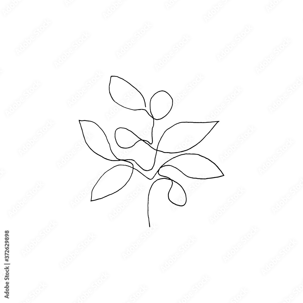 Simple continous line art. Minimalist vector illustration. Great for invitation, greeting card, packages, wrapping, premade logo, business card, stationery, etc. 