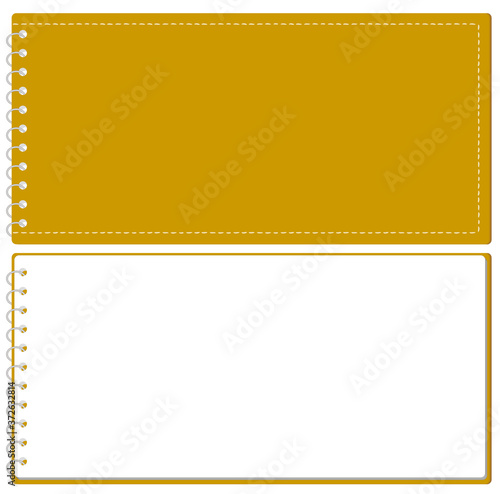 スケッチブック リングノート 表紙とページのセット イラスト ベクター ※A4の三つ折りサイズ