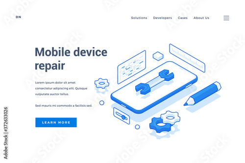 Web banner for mobile device repair service
