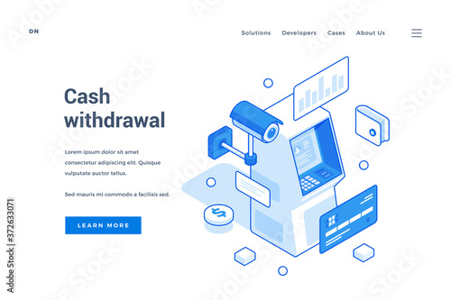 Web banner for modern cash withdrawal system