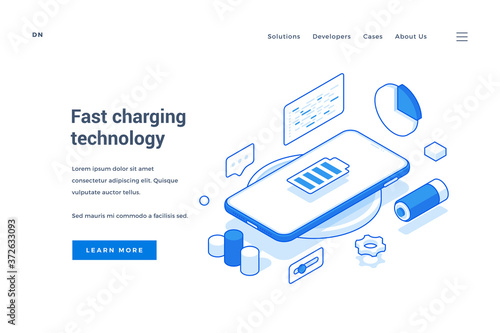 Vector banner of website for modern technologies