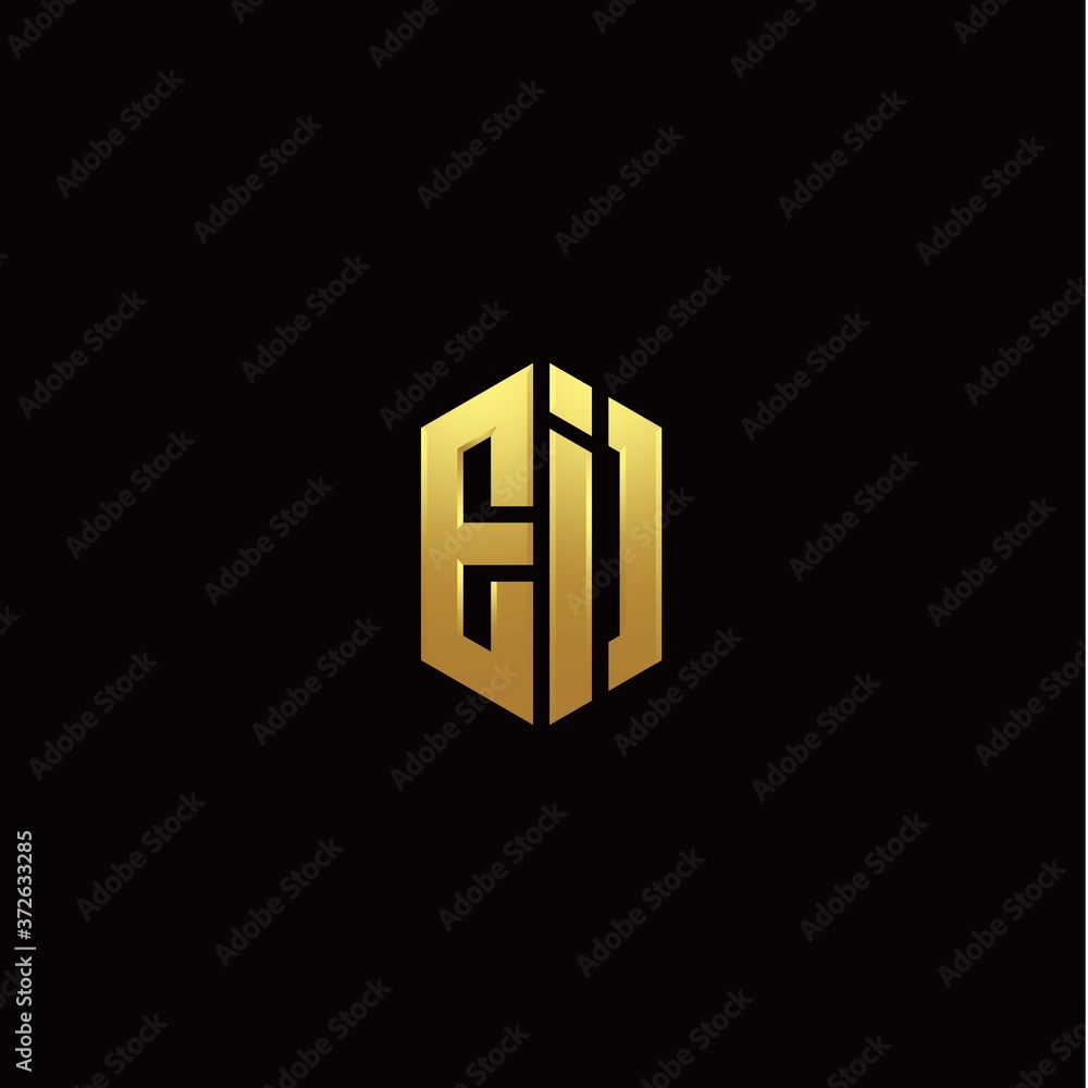 E I modern monogram style initial logo template E I modern monogram style initial logo template