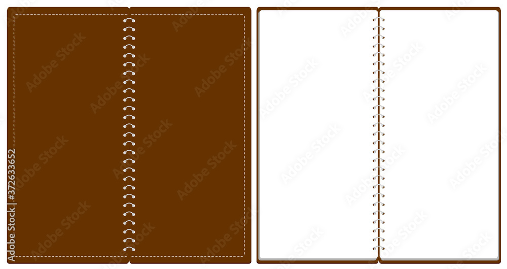スケッチブック リングノート 表紙とページのセット イラスト ベクター ※A4の三つ折りサイズ
