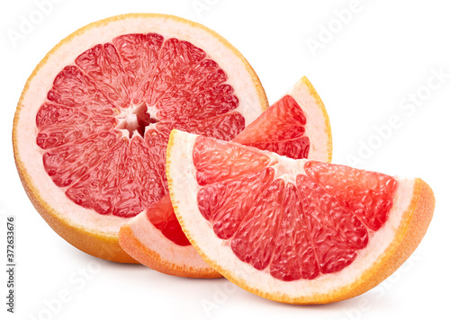 Fresh organic grapefruit fruit. Grapefruit with clipping path isolated on a white background. Fresh organic fruit. Full depth of field