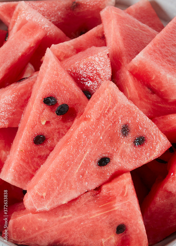 cut water melon pieces background