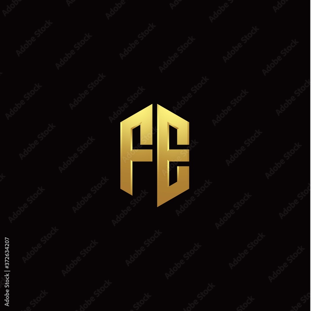F E modern monogram style initial logo template F E modern monogram style initial logo template
