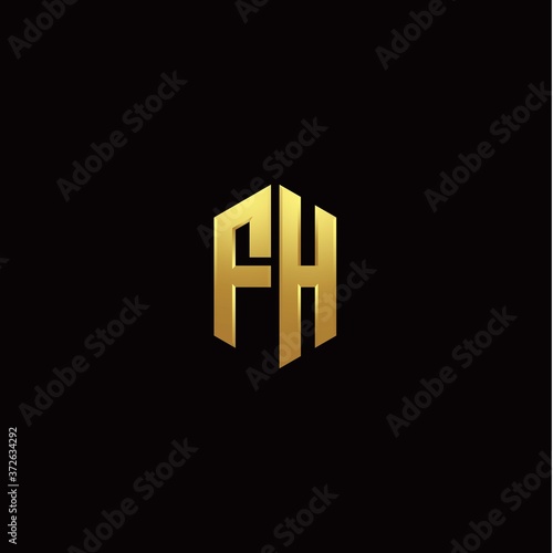 F H modern monogram style initial logo template