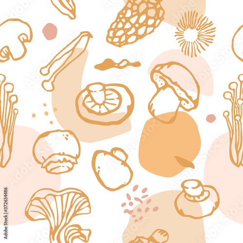 Mushrooms Seamless Pattern