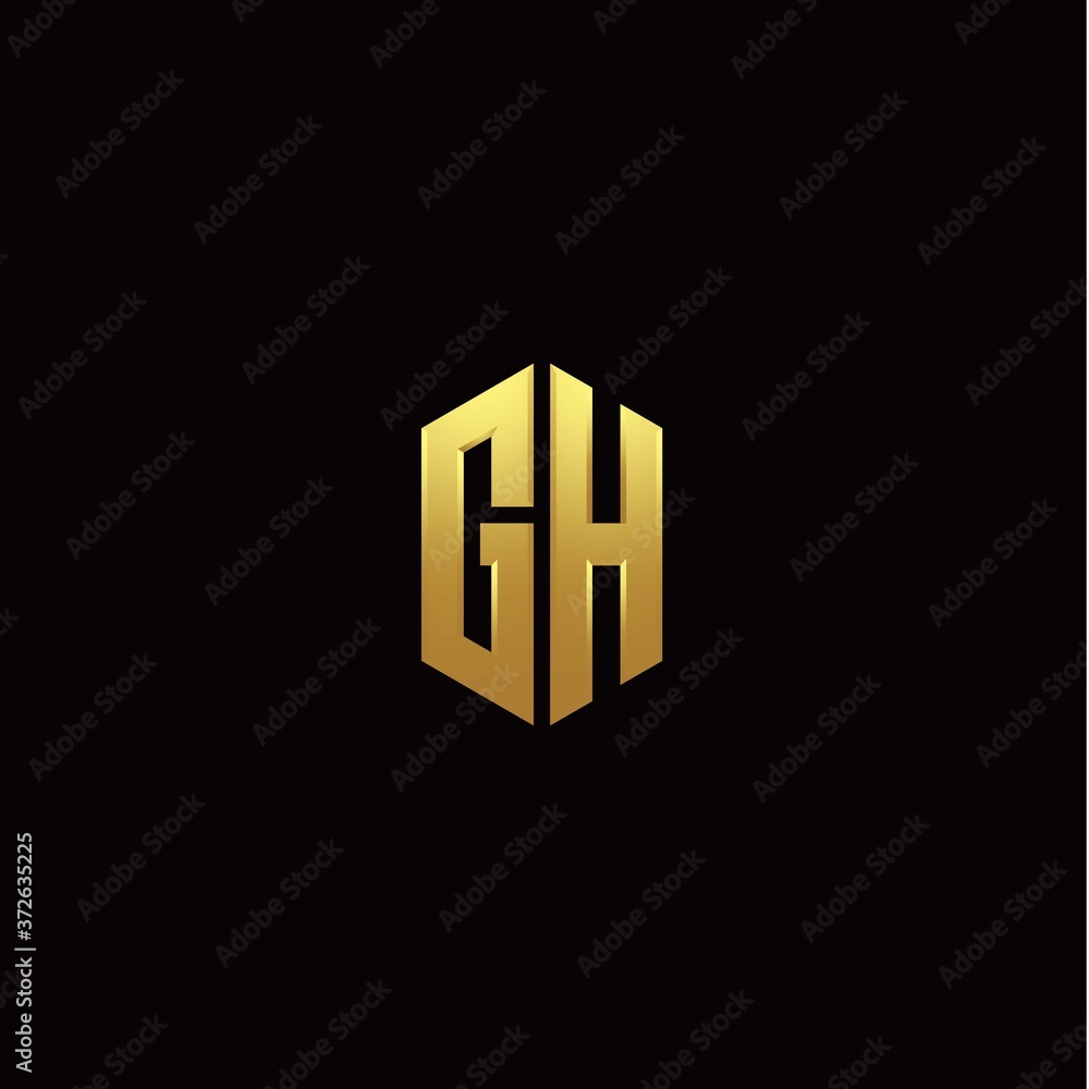 G H modern monogram style initial logo template G H modern monogram style initial logo template