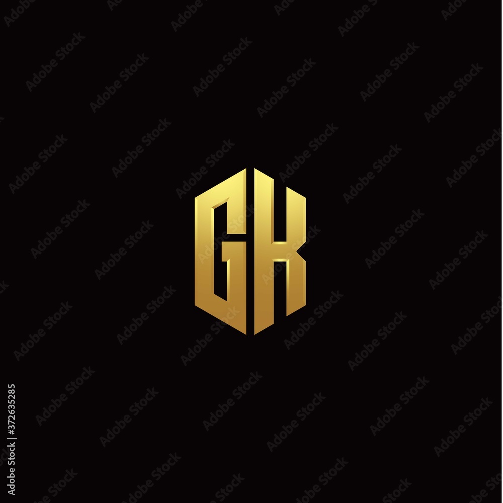 G K modern monogram style initial logo template G K modern monogram style initial logo template