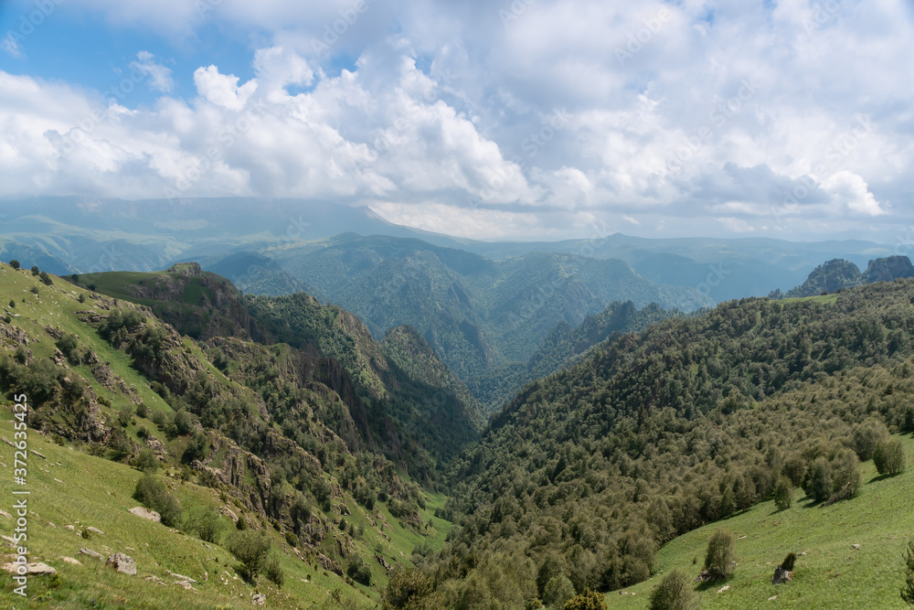 Beautiful Summer Landscape In The Mountains. Caucasus, Russia