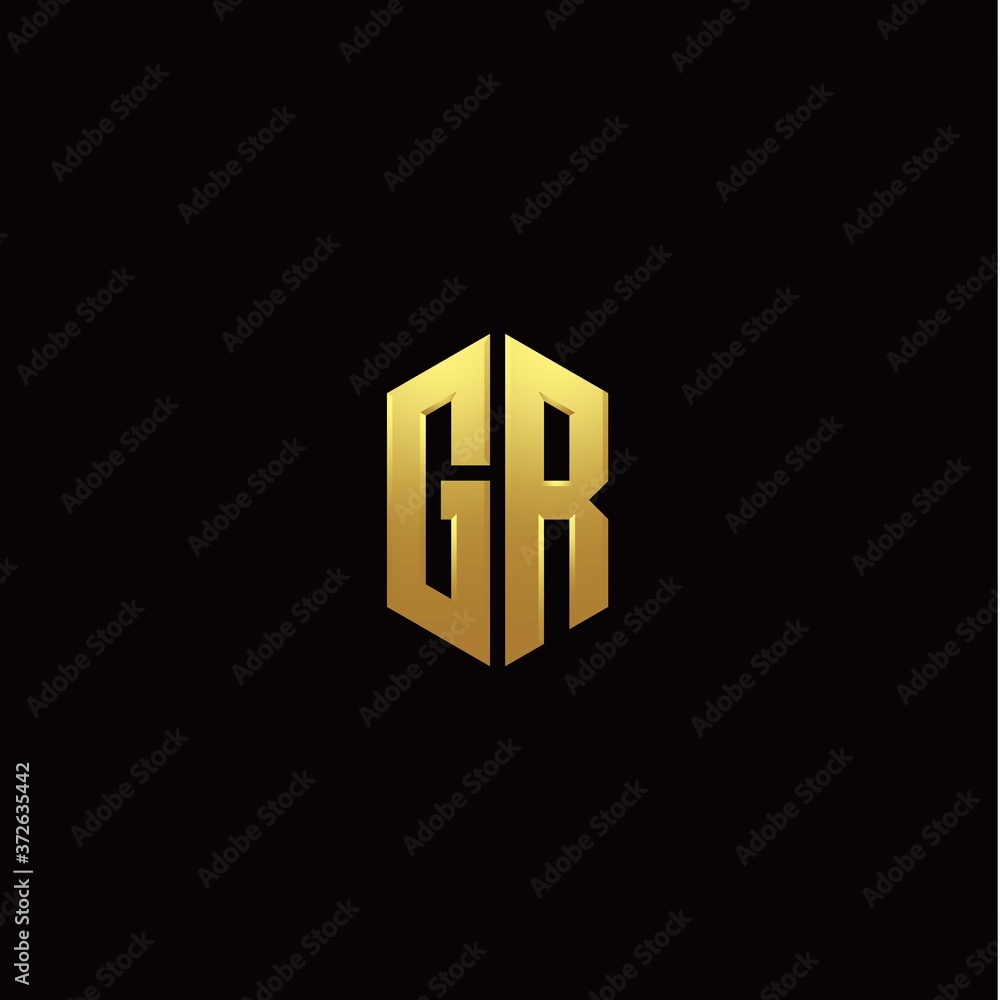 G R modern monogram style initial logo template G R modern monogram style initial logo template