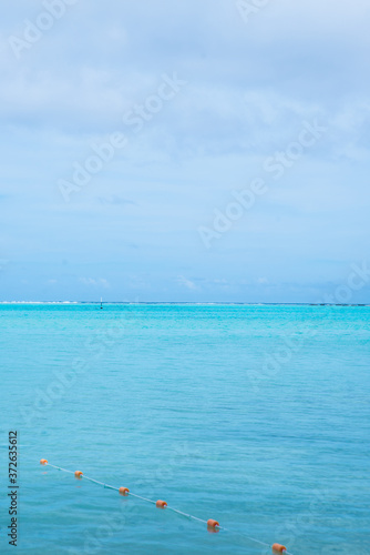 Moorea, French Polynesia: 09/03/2018: landscape of the Beach in Moorea, French Polynesia