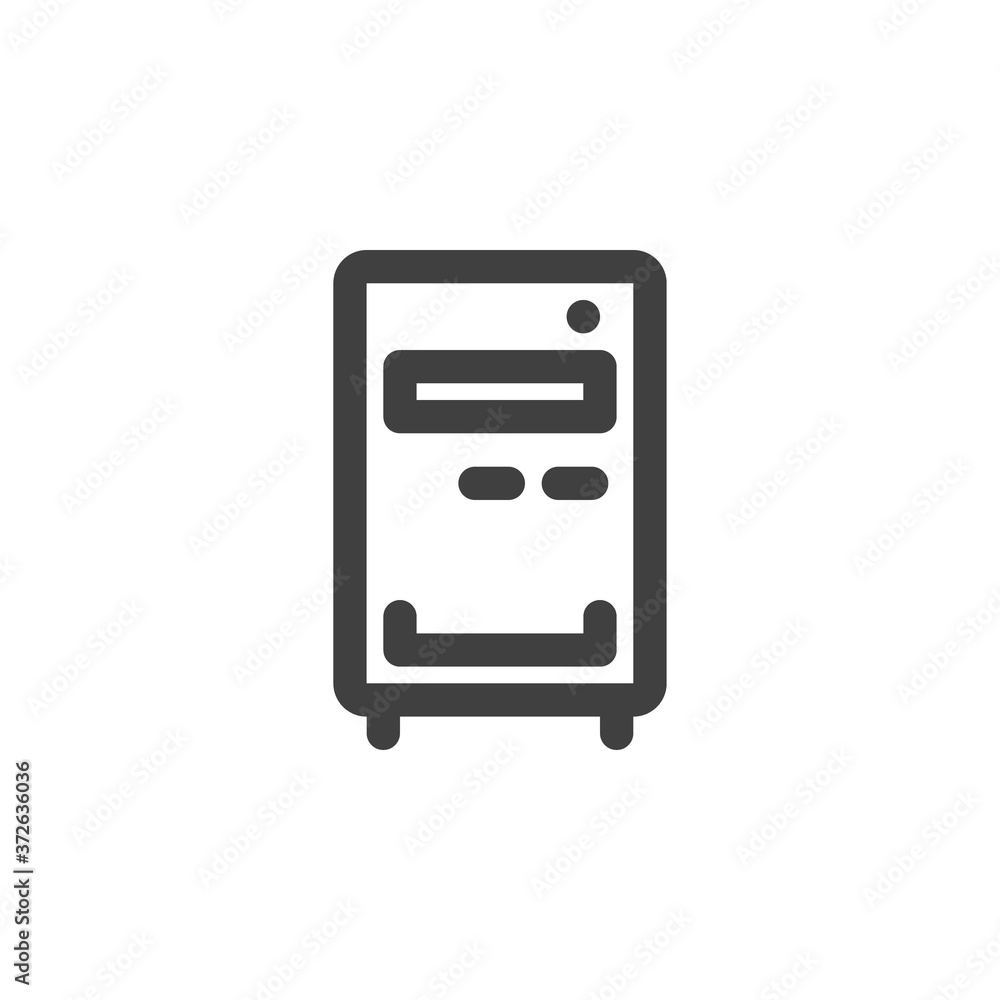 Computer case line icon. linear style sign for mobile concept and web design. PC case, workstation outline vector icon. Symbol, logo illustration. Vector graphics Computer case line icon. linear style sign for mobile concept and web design. PC case, workstation outline vector icon. Symbol, logo illustration. Vector graphics