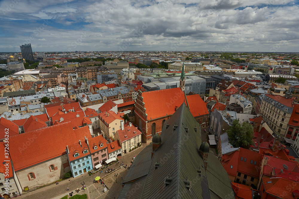 roofs of Riga city in Latvia