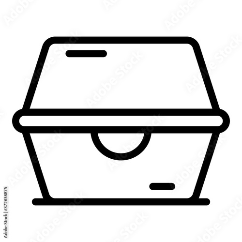 Meal box icon. Outline meal box vector icon for web design isolated on white background