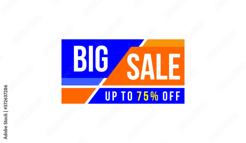 Obraz premium up to 75 percent big sale banner, sign vector eps