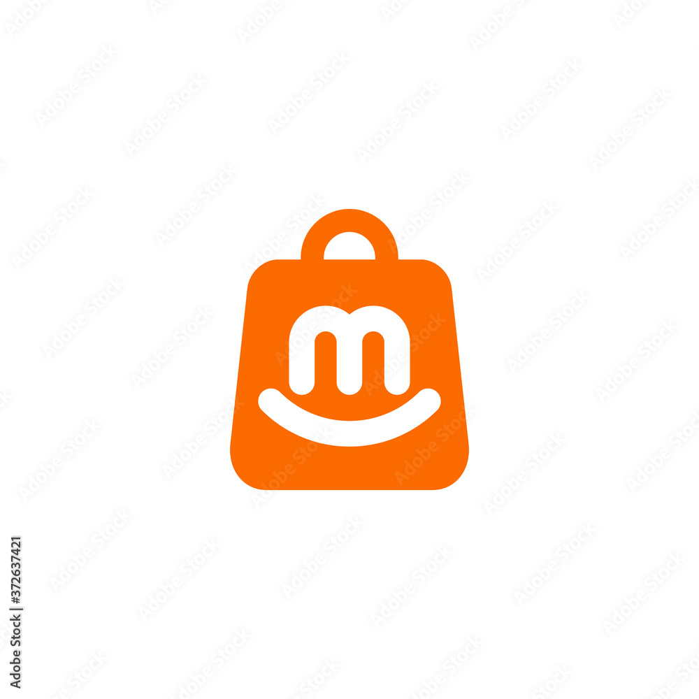 letter m and shopping bag logo vector eps letter m and shopping bag logo vector eps
