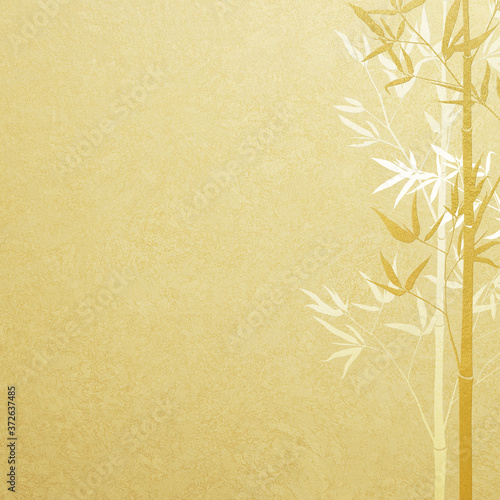 Bamboo silhouette drawn on gold leaf-Japanese style background