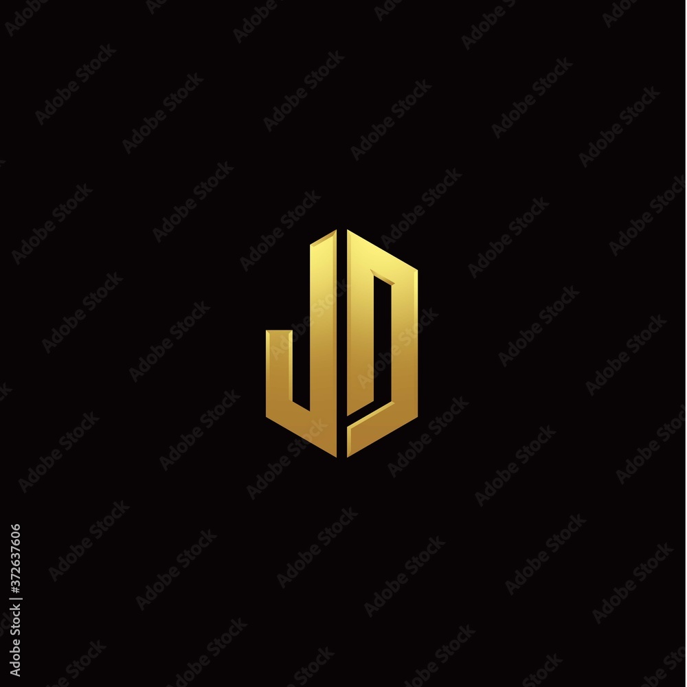 J D modern monogram style initial logo template J D modern monogram style initial logo template