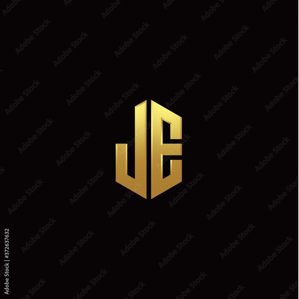 J E modern monogram style initial logo template J E modern monogram style initial logo template