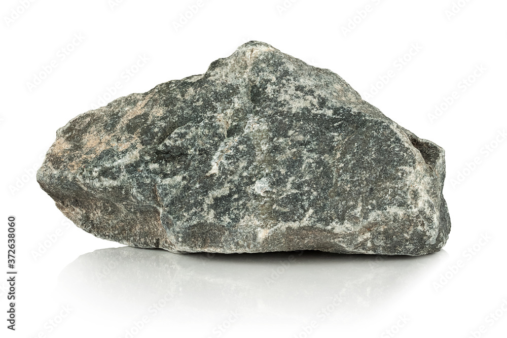 a rough grey fragment of stone on a white background a rough grey fragment of stone on a white background
