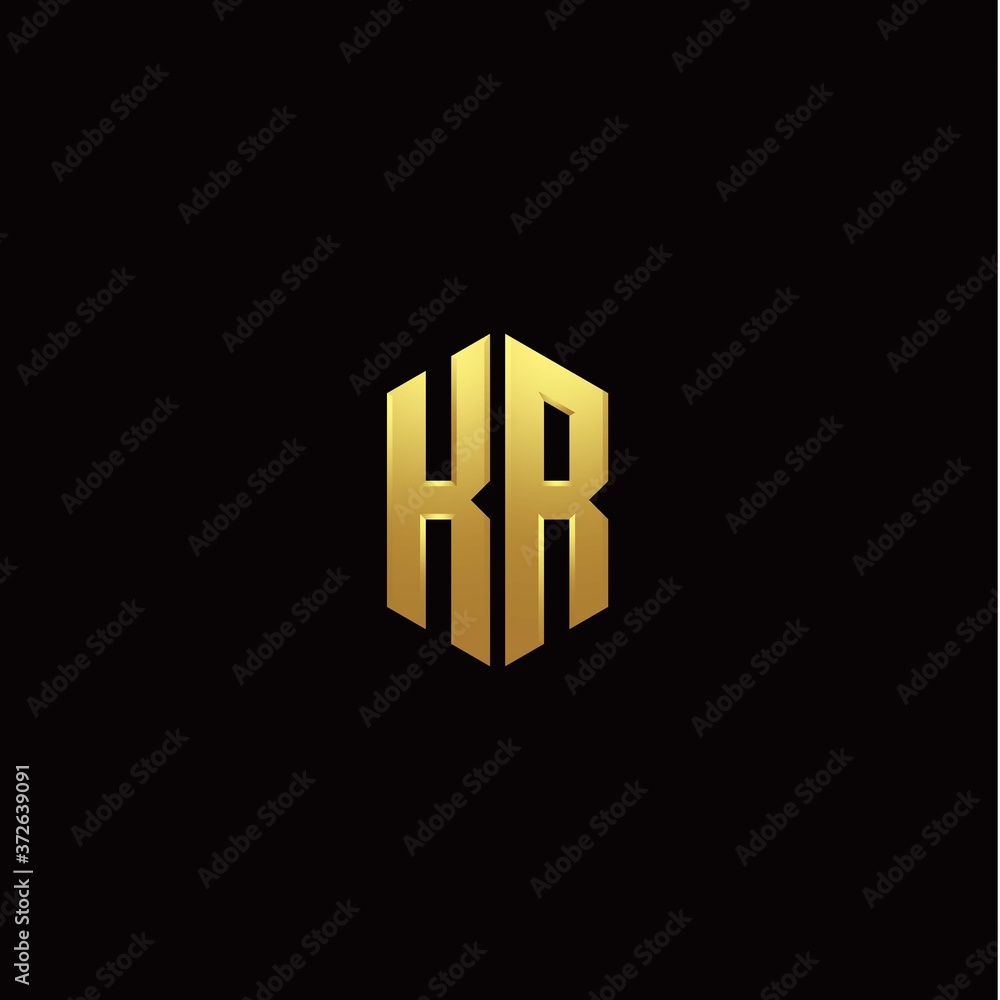 K R modern monogram style initial logo template K R modern monogram style initial logo template