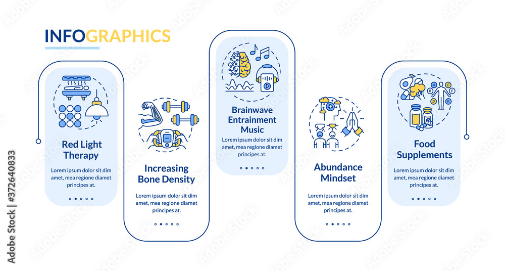 Biohacking tips vector infographic template. Mind and body improvement ...