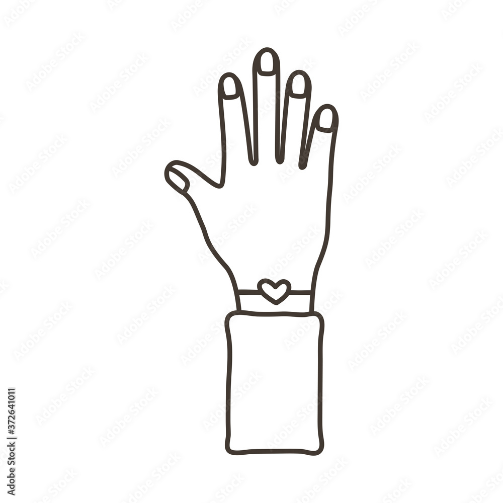afro female hand human stop protesting line style icon afro female hand human stop protesting line style icon