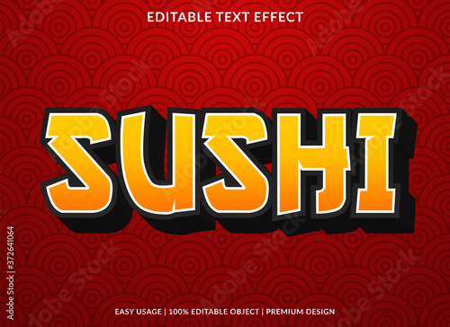 shusi text effect template with asian type style and bold font concept use for brand label and logo