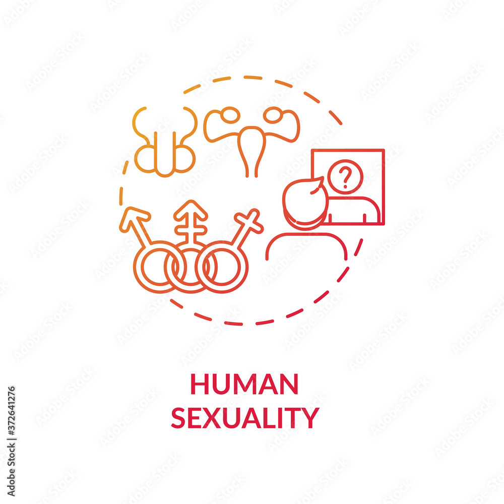 Human sexuality concept icon. Physiological and psychological aspects of sexual education. Self identification idea thin line illustration. Vector isolated outline RGB color drawing Human sexuality concept icon. Physiological and psychological aspects of sexual education. Self identification idea thin line illustration. Vector isolated outline RGB color drawing
