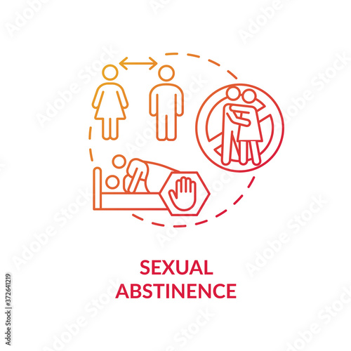 Sexual abstinence concept icon. Abstention, restraint from sex idea thin line illustration. Sexually transmitted infections prevention. Vector isolated outline RGB color drawing