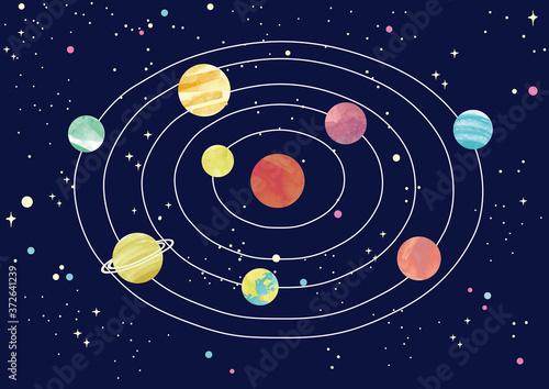 惑星　宇宙イメージ　イラスト