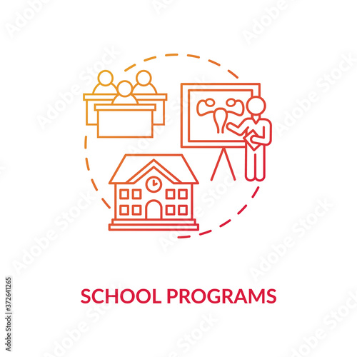 School programs concept icon. Sexual education idea thin line illustration. Studying human physiology and sexuality. Biology lesson. Vector isolated outline RGB color drawing