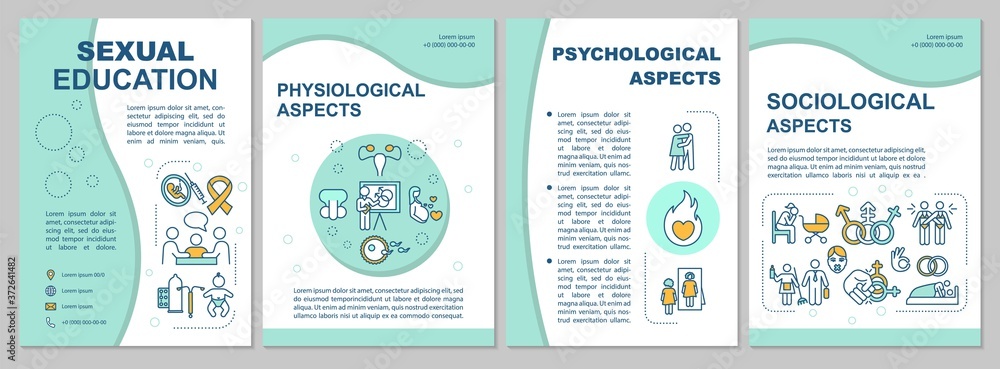 Sexual Education Brochure Template Human Physiology And Psychology Flyer Booklet Leaflet