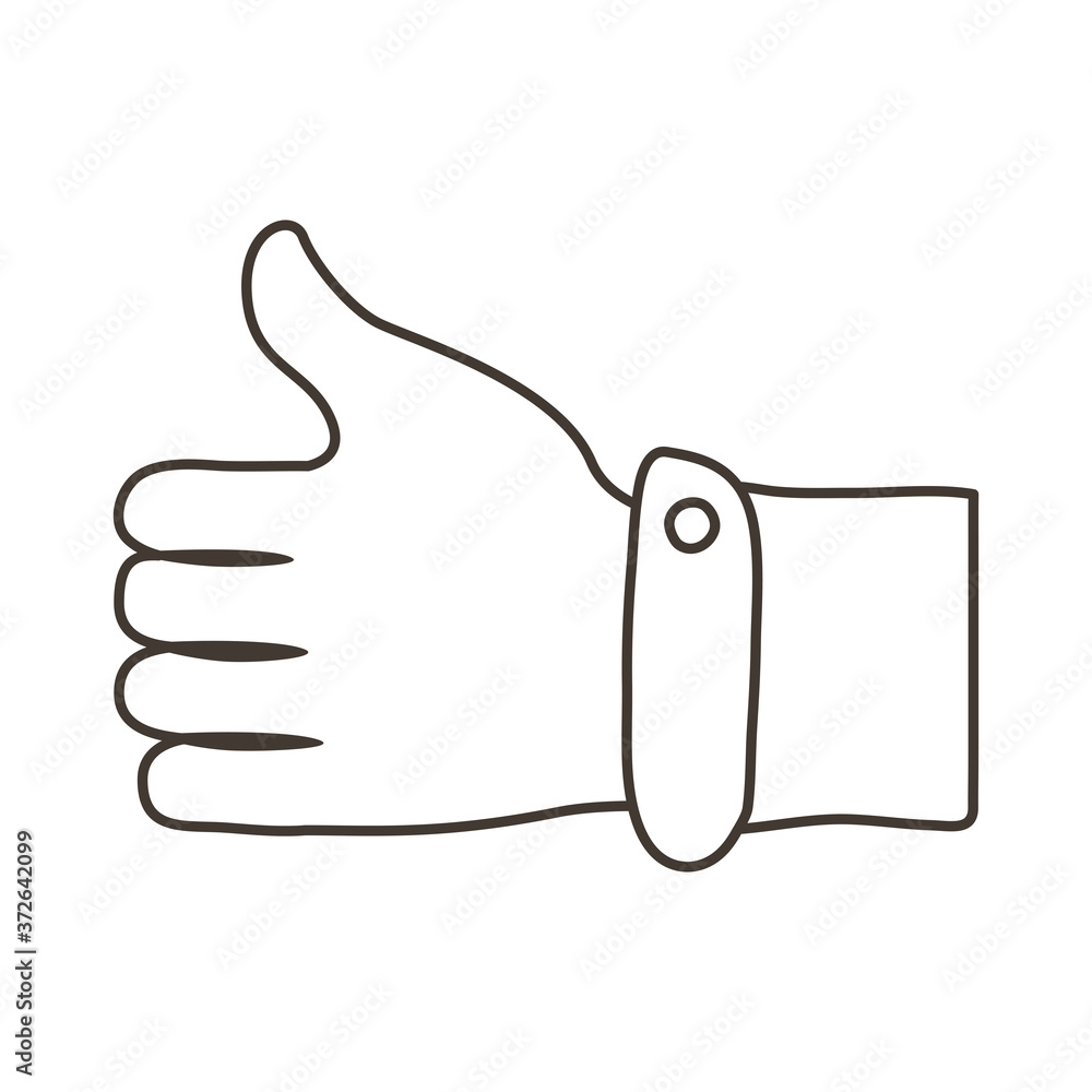 hand like afro line style icon hand like afro line style icon