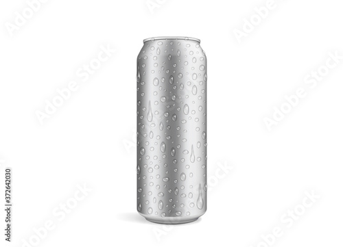 beer can with drops isolated on white background mock up 