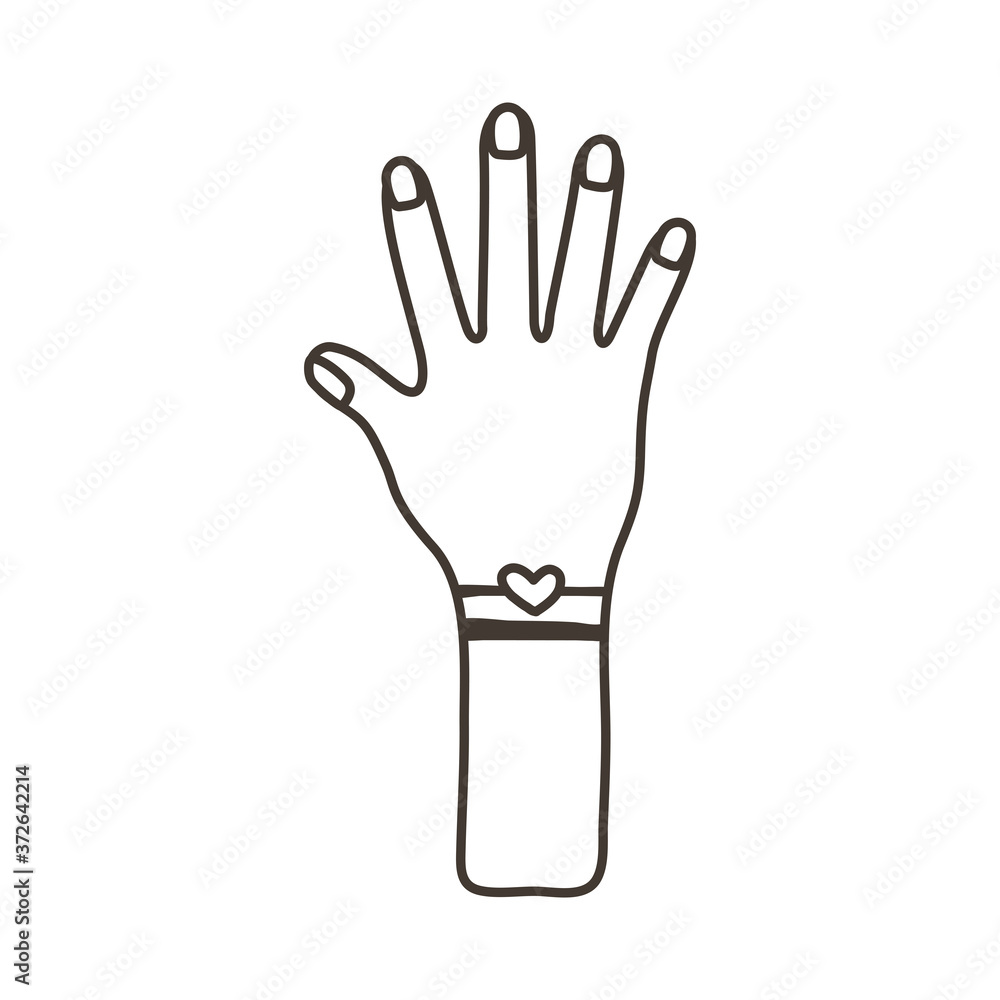 afro female hand human stop protesting line style icon afro female hand human stop protesting line style icon