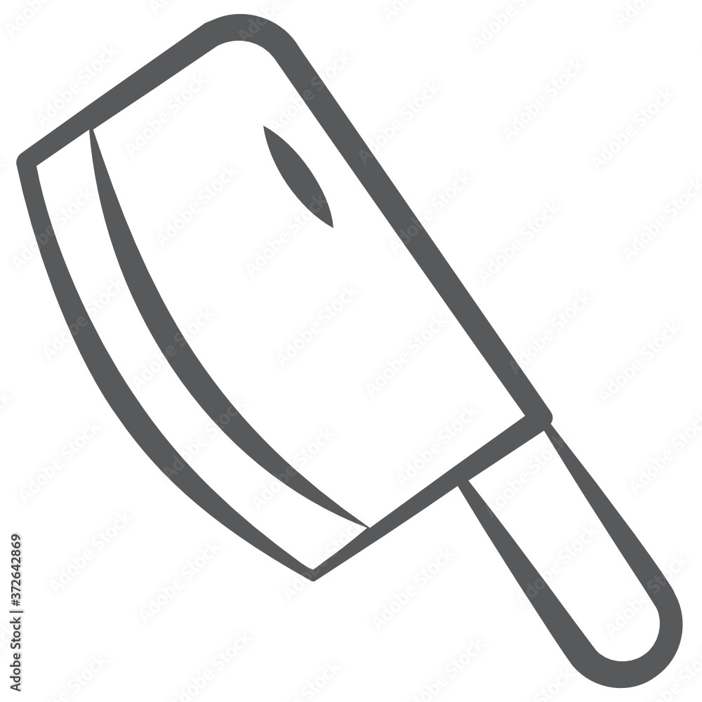 Sharp edged cutting utensil, chopping knife editable vector
Sharp edged cutting utensil, chopping knife editable vector