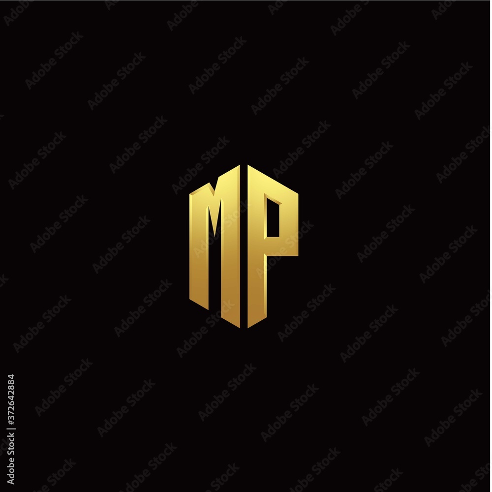 M P modern monogram style initial logo template M P modern monogram style initial logo template