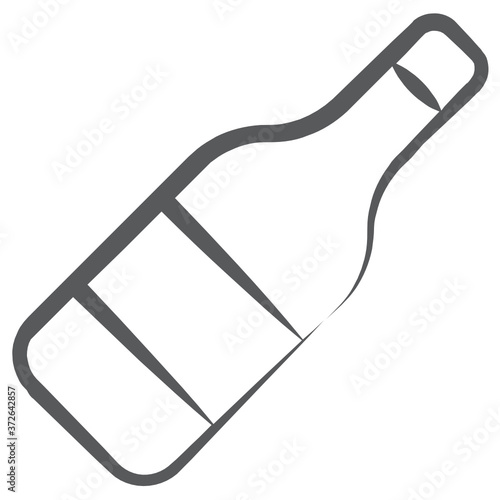 
Doodle line design of an alcoholic drink, wine icon 
