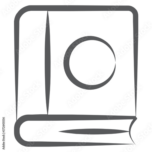 
A mystery book icon design, doodle line vector 
