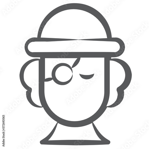 
Person who attacks and robs ships at sea, pirate doodle line vector 
