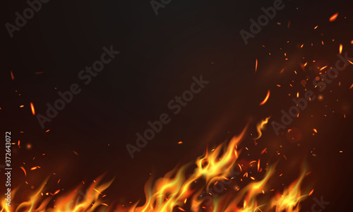 fire flames Burning red hot sparks realistic abstract background