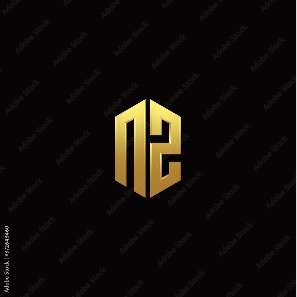 N Z modern monogram style initial logo template N Z modern monogram style initial logo template