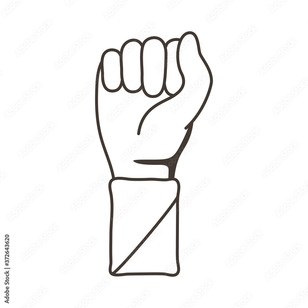 Obraz premium hand human fist protesting line style