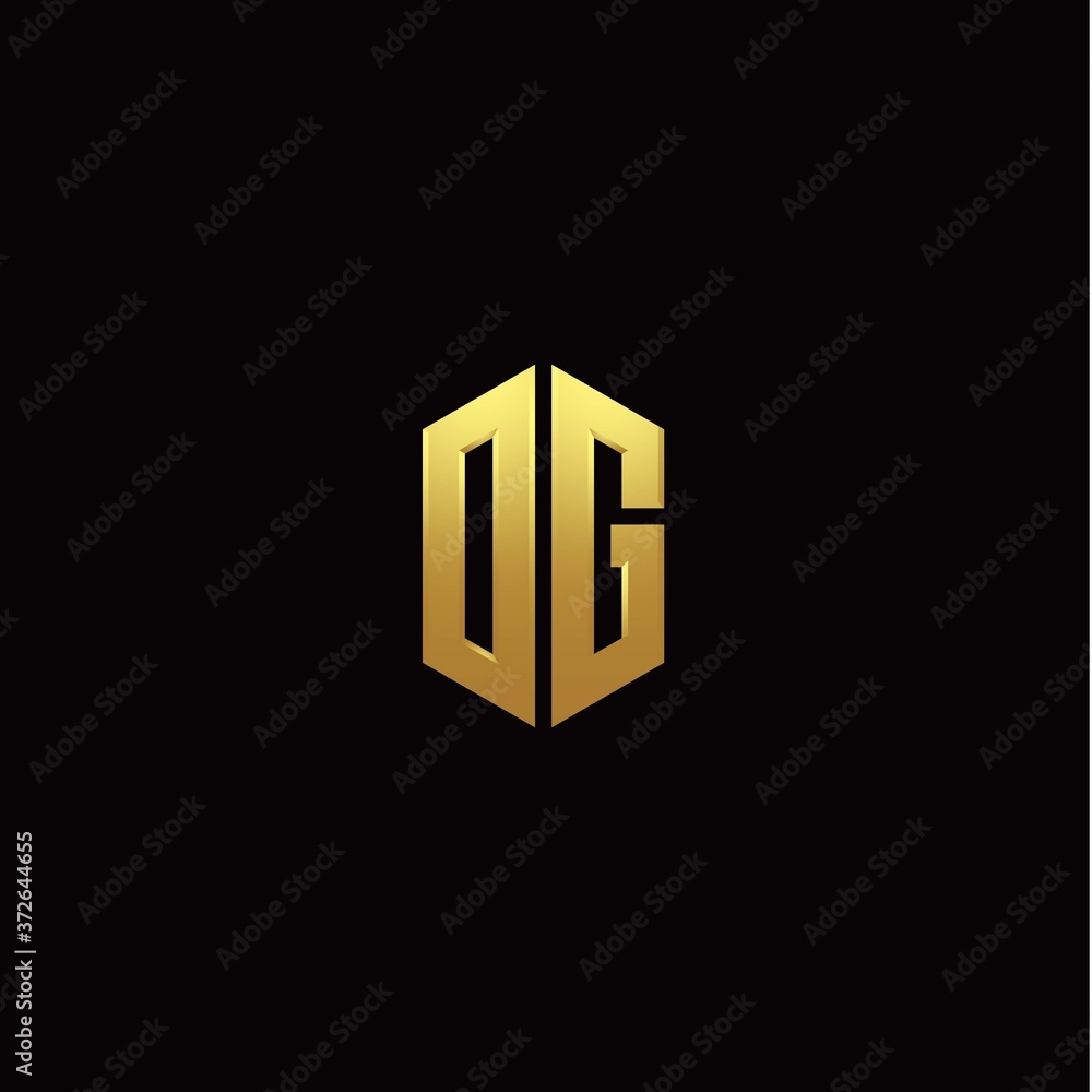 O G modern monogram style initial logo template O G modern monogram style initial logo template
