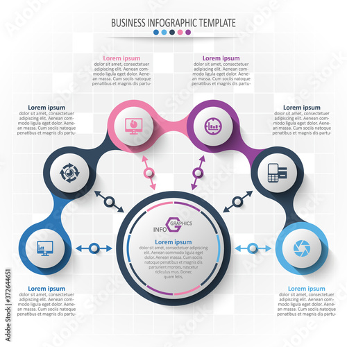 Abstract 3D Paper Infographics. Business template .Vector illustration