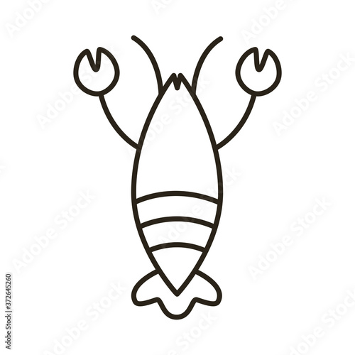 lobster seafood line style icon
