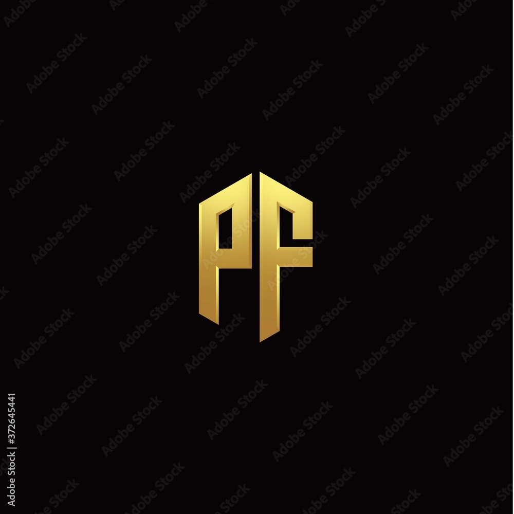 P F modern monogram style initial logo template P F modern monogram style initial logo template